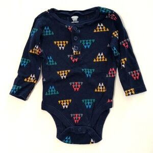old navy thermal waffle knit henley long sleeve bodysuit diaper shirt 12 months